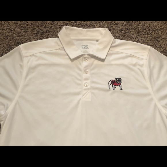 UGA Polo Large Georgia Cutter and Buck White - Picture 2 of 6